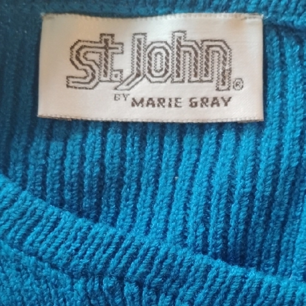 St. John By Marie Grey Vintage Blue Cardigan. See Measurements For Your Fit. - Picture 5 of 12